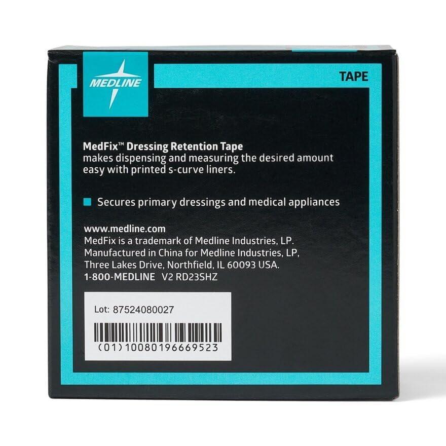 Medline MedFix Dressing Retention Tape with S-Release Liner, 2" x 11 yd, White, Non-Woven - görsel 1