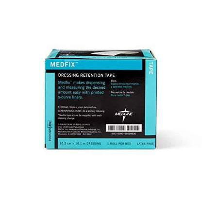Medline MedFix Dressing Retention Tape with S-Release Liner, White - Secures Primary Dressings and Medical Appliances, 4" x 11 yd