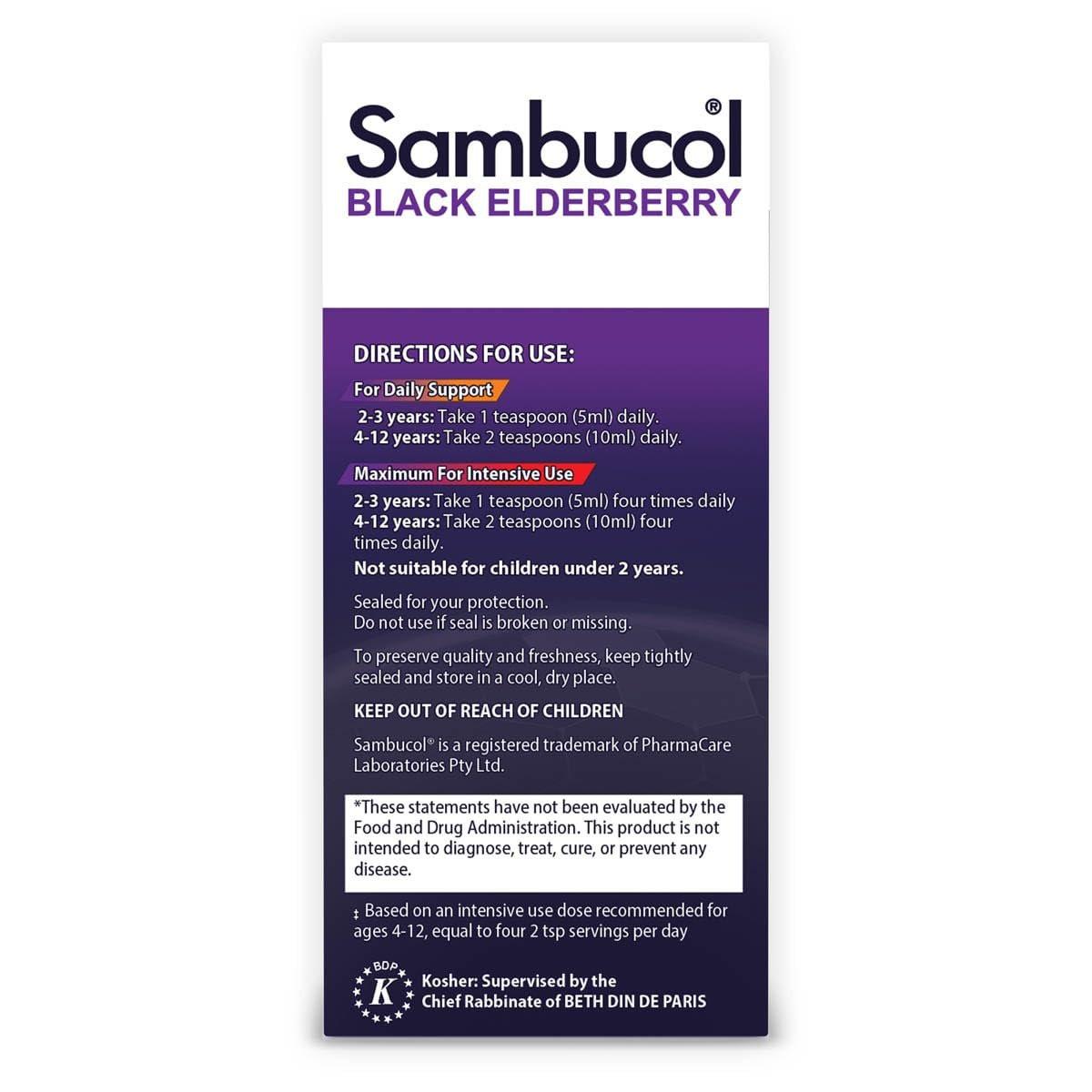 Sambucol Black Elderberry Syrup for Kids - Elderberry Liquid with Vitamin C for Kids, No Artificial Flavors, High Antioxidants, Daily Wellness Support, Berry Flavor - 7.8 Fl Oz - görsel 10