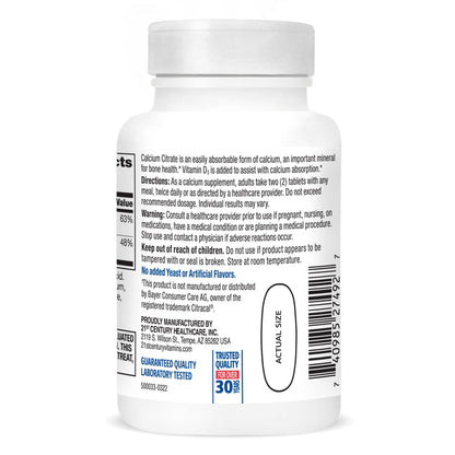 21st Century Calcium Citrate Plus D Maximum – Easy to Swallow: Caplet form for convenient consumption. – Image 15