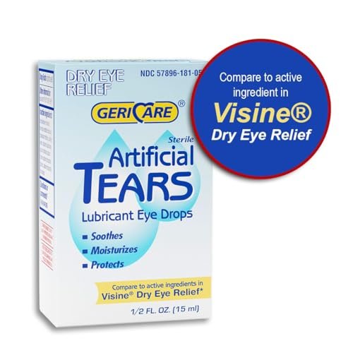 GeriCare Artificial Lubricating Tears, Soothing Eye Hydration Drops - Long Lasting Eye Lubricant Formula, 0.5 fl oz Bottle (15ml) (Pack of 3) - görsel 1