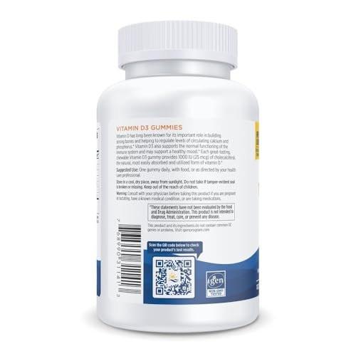 Nordic Naturals Vitamin D3 Gummies, Wild Berry - 120 Gummies - 1000 IU Vitamin D3, 1.4 mg Iron - Great Taste - Healthy Bones, Mood & Immune System Function - Non-GMO - 120 Servings - görsel 6