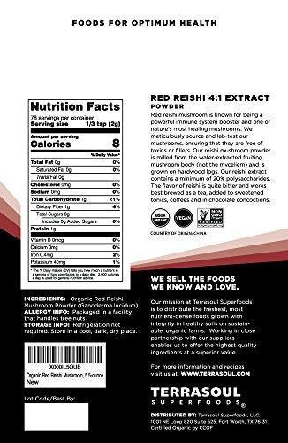 Terrasoul Superfoods Organic Reishi Mushroom Powder (4:1 Extract), 5.5 Oz, Immune Support, Stress Relief, Better Sleep, Embrace the Power of Adaptogenic Mushrooms - görsel 5