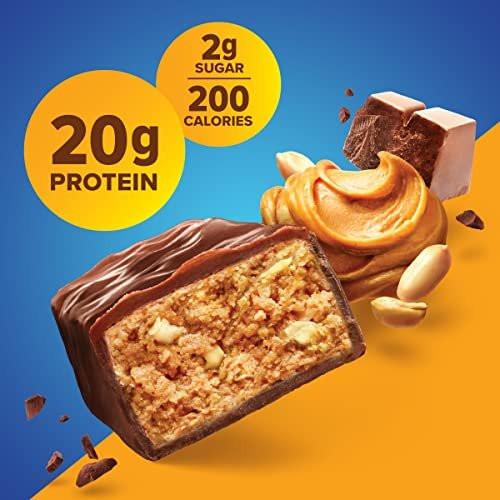 Pure Protein Chocolate Peanut Butter Protein Bars – 20g Protein, 3g Sugar, 190 Calories (12 count) Low Sugar* High Protein Snack - Gluten Free - Perfect for a Healthy Snack - görsel 9
