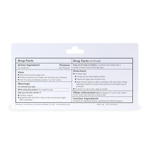 CareAll Zinc Oxide 20% Skin Protectant Barrier Ointment 2 oz – Relieves, Treats and Prevents Minor Skin Irritations due to Diaper Rash – Helps Seal Out Wetness – Protects Chafed Skin - görsel 10