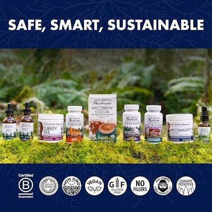 Host Defense MyCommunity Capsules - 17 Species Blend Mushroom Supplement for Immune Support - Herbal Aid with Lion's Mane, Reishi, Chaga, Cordyceps, Turkey Tail & More - 30 Capsules (15 Servings)