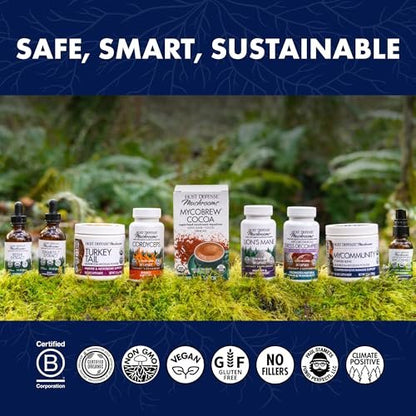 Host Defense Stamets 7 Mushroom Powder - 7 Species Blend - Mushroom Supplement for Immune Support with Royal Sun Blazei, Cordyceps, Reishi, Maitake, Lion's Mane, Chaga & Mesima - 3.5 oz (66 Servings)