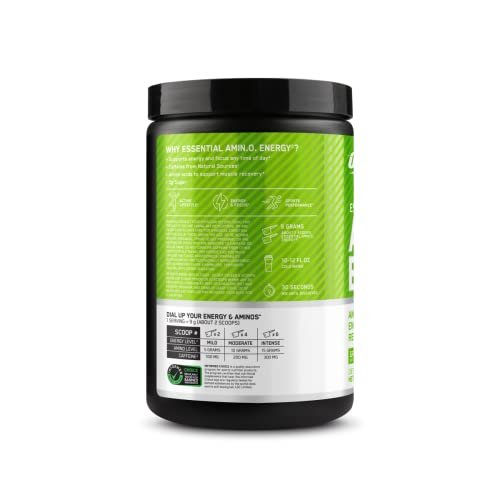 Optimum Nutrition Amino Energy - Pre Workout with Green Tea, BCAA, Amino Acids, Keto Friendly, Green Coffee Extract, Energy Powder - Green Apple, 30 Servings (Packaging May Vary) - görsel 1
