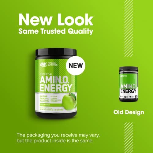 Optimum Nutrition Amino Energy - Pre Workout with Green Tea, BCAA, Amino Acids, Keto Friendly, Green Coffee Extract, Energy Powder - Green Apple, 30 Servings (Packaging May Vary) - görsel 10