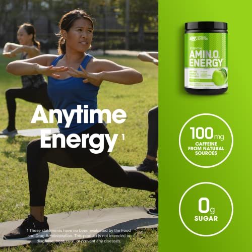 Optimum Nutrition Amino Energy - Pre Workout with Green Tea, BCAA, Amino Acids, Keto Friendly, Green Coffee Extract, Energy Powder - Green Apple, 30 Servings (Packaging May Vary) - görsel 9