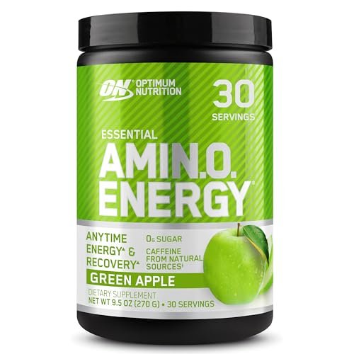 Optimum Nutrition Amino Energy - Pre Workout with Green Tea, BCAA, Amino Acids, Keto Friendly, Green Coffee Extract, Energy Powder - Green Apple, 30 Servings (Packaging May Vary) - görsel 3