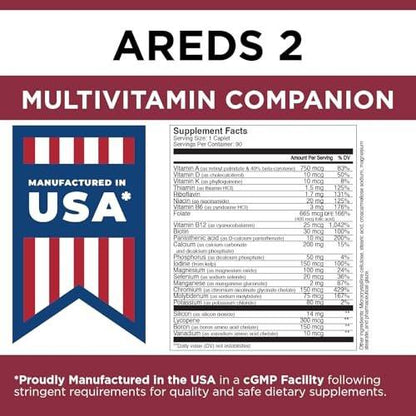 Viteyes Classic AREDS 2 Companion Multivitamin Supplement, Comprehensive Multivitamin Formula for AREDS 2 Users, 90 Capsules