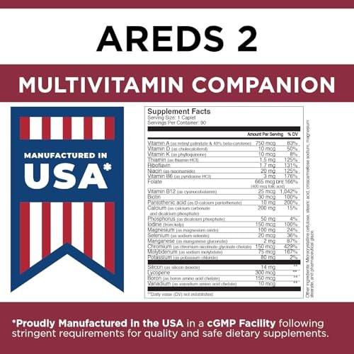 Viteyes Classic AREDS 2 Companion Multivitamin Supplement, Comprehensive Multivitamin Formula for AREDS 2 Users, 90 Capsules - görsel 4
