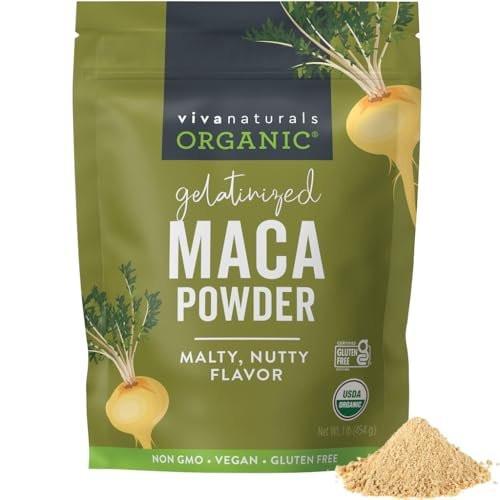 Viva Naturals Organic Maca Powder, Gelatinized, 16 oz (1 lb) – Vegan, USDA Organic, Gluten-Free, Non-GMO Peruvian Superfood in Resealable Bag - görsel 2