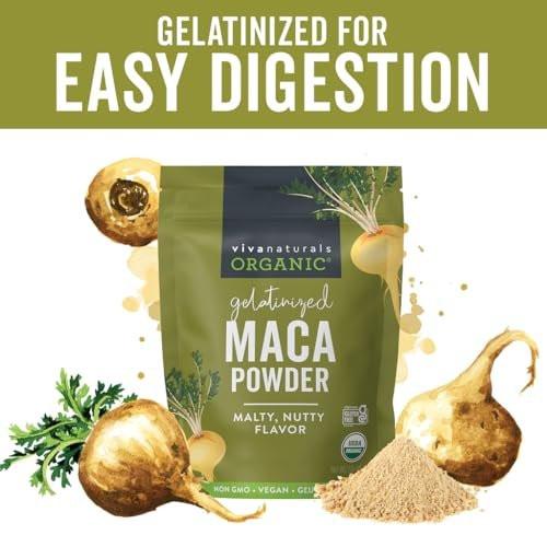 Viva Naturals Organic Maca Powder, Gelatinized, 16 oz (1 lb) – Vegan, USDA Organic, Gluten-Free, Non-GMO Peruvian Superfood in Resealable Bag - görsel 8