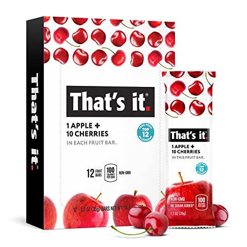 That's it. Apple + Cherry 100% Natural Real Fruit Bar, Best High Fiber Vegan, Gluten Free Healthy Snack, Paleo for Children & Adults, Non GMO No Sugar Added, No Preservatives Energy Food (12 Pack) - görsel 9