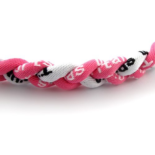 MapofBeauty 18" Three Braided Rope Sport Tornado Necklace (Pink/White) - görsel 3