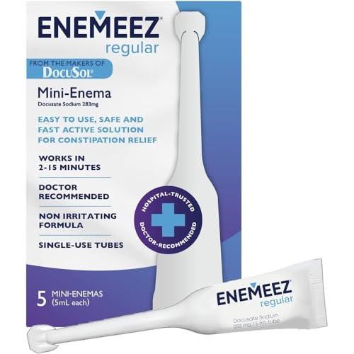 Enemeez Docusate Sodium Enema - Fast Acting Constipation Relief for Adults, 0.84 Fl Oz, Clear Mini Docusate Enemeez Formula - görsel 2