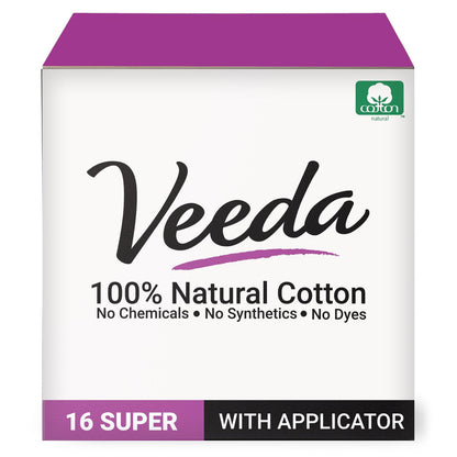 Veeda 100% Natural Cotton Tampons - Super – Super Absorbency: Designed to provide reliable protection during heavy – Image 2