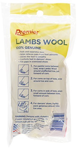 Premier Natural Lambs Wool Moleskin – 3/8 oz (Pack of 3) – Premium Cushioning and Blister Prevention