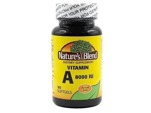 Nature's Blend Vitamin A 8000 IU - 100 Softgels - Supports Eye Health, Immune Function for Vision Support - görsel 4