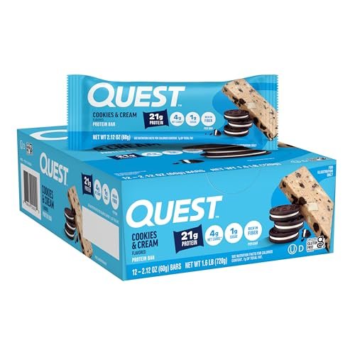 Quest Nutrition Cookies & Cream Protein – Low Net Carbs: With just 4g net carbs per bar, these are ideal for keto – Image 2