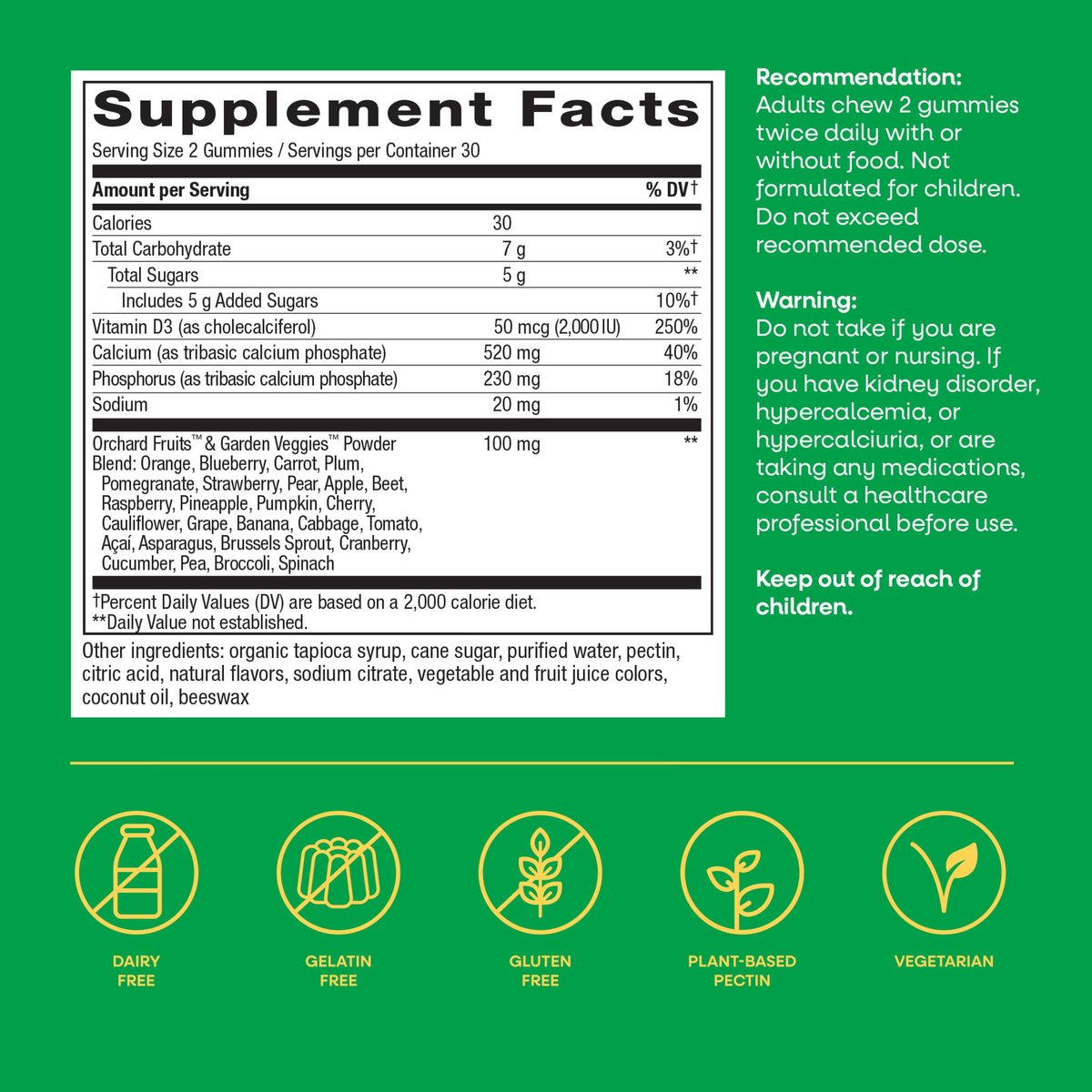 Nature’s Way Alive! Chewable Calcium Gummies with Vitamin D3, Daily Supplement Supports Healthy Bones and Teeth, and Muscle Function*, Strawberry and Raspberry-Lemonade Flavored, 60 Gummies - görsel 13