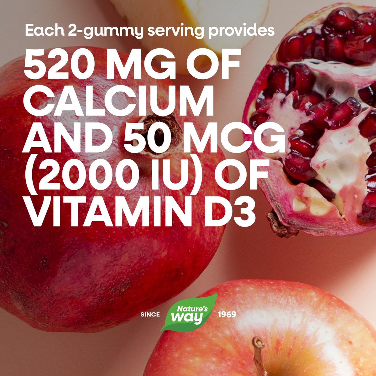 Nature’s Way Alive! Chewable Calcium Gummies with Vitamin D3, Daily Supplement Supports Healthy Bones and Teeth, and Muscle Function*, Strawberry and Raspberry-Lemonade Flavored, 60 Gummies - görsel 11