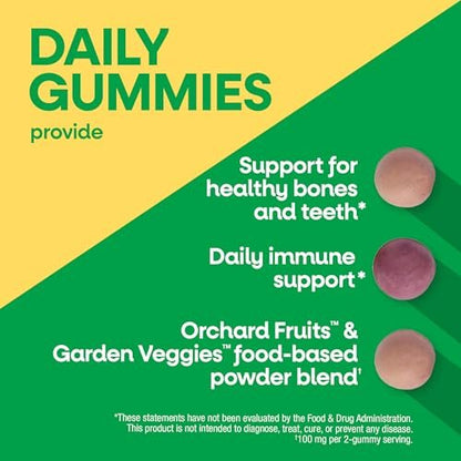 Nature’s Way Alive! Chewable Calcium Gummies with Vitamin D3, Daily Supplement Supports Healthy Bones and Teeth, and Muscle Function*, Strawberry and Raspberry-Lemonade Flavored, 60 Gummies