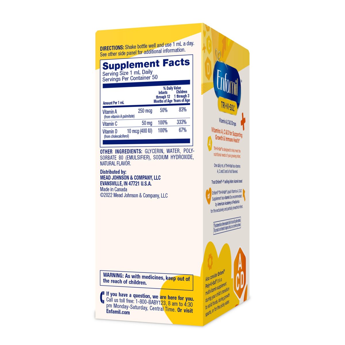 Enfamil Tri-Vi-Sol Infant Multivitamin Drops, Supports Growth & Immune Health for Babies, 50mL Bottle - görsel 7