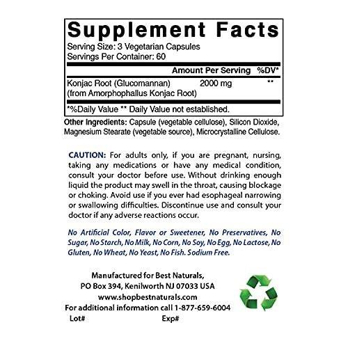 Best Naturals Konjac Root 2000mg, 180 Count - görsel 4