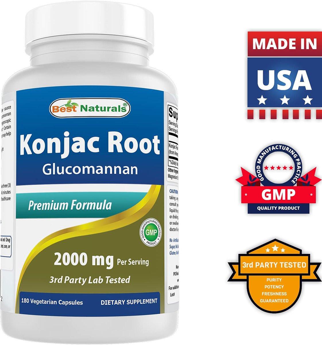 Best Naturals Konjac Root 2000mg, 180 Count - görsel 13