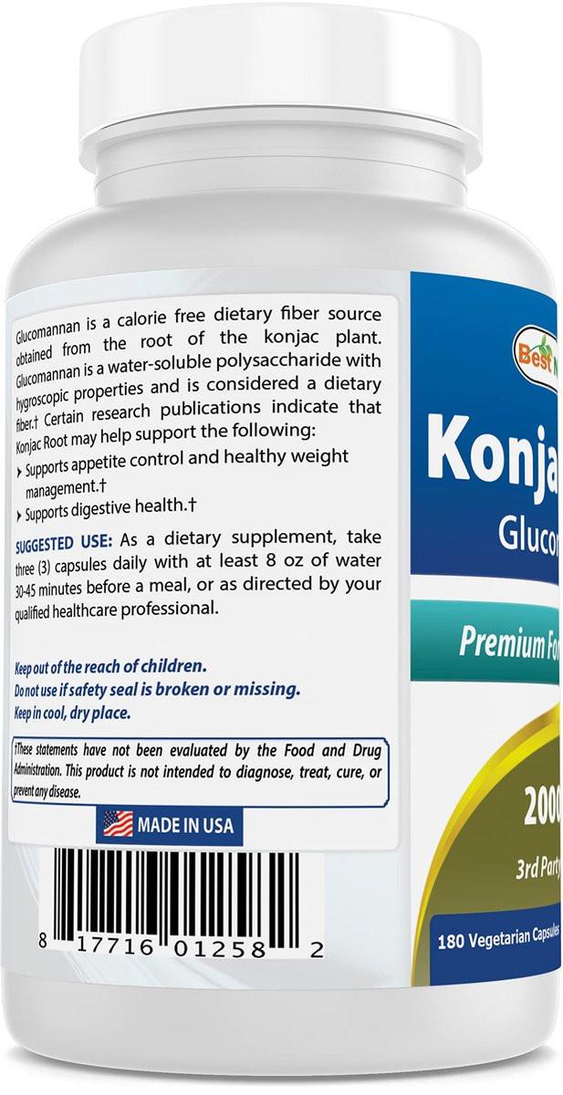 Best Naturals Konjac Root 2000mg, 180 Count - görsel 11