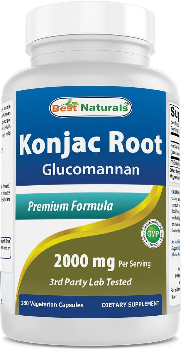 Best Naturals Konjac Root 2000mg, 180 Count - görsel 1