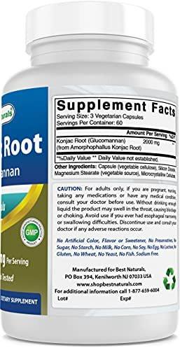 Best Naturals Konjac Root 2000mg, 180 Count - görsel 10