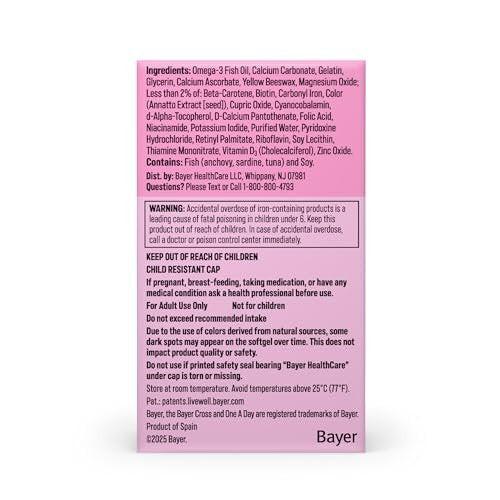 One A Day Prenatal Vitamins - Folic Acid, Iron, Omega-3 (DHA), Pregnancy Vitamins for Women, Prenatal Multivitamin for Mom and Baby Support, Pregnancy Must Haves 30 Ct (Packaging May Vary) - görsel 5