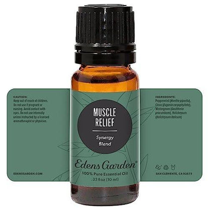 Edens Garden Muscle Relief Essential Oil Blend – 100% Pure Premium Grade, Undiluted, Natural, Therapeutic, Aromatherapy, Best for Diffusing, Skin, Face, Humidifiers – 10 ml (.33 fl oz)