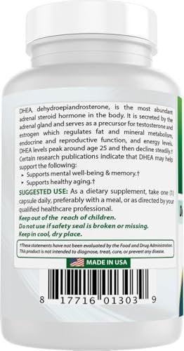 Best Naturals, Micronized DHEA 25 mg 180 Capsules - görsel 3
