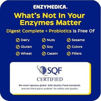 Enzymedica Digest Complete + Probiotics - Digestive Enzyme Supplement for Women & Men, Enzyme and Probiotic Capsules for Digestion, Gut Health Support, Helps Gas & Bloating, Vegetarian - 30 Caps