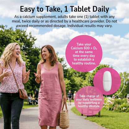 21st Century Calcium Plus D Supplement Tablet, 600 mg, 400 Count