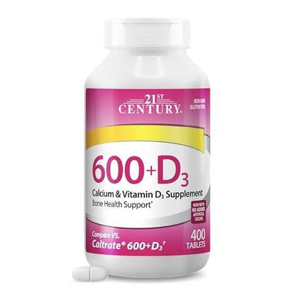 21st Century Calcium Plus D Supplement Tablet, 600 mg, 400 Count