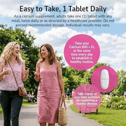 21st Century Calcium Plus D Supplement Tablet, 600 mg, 400 Count