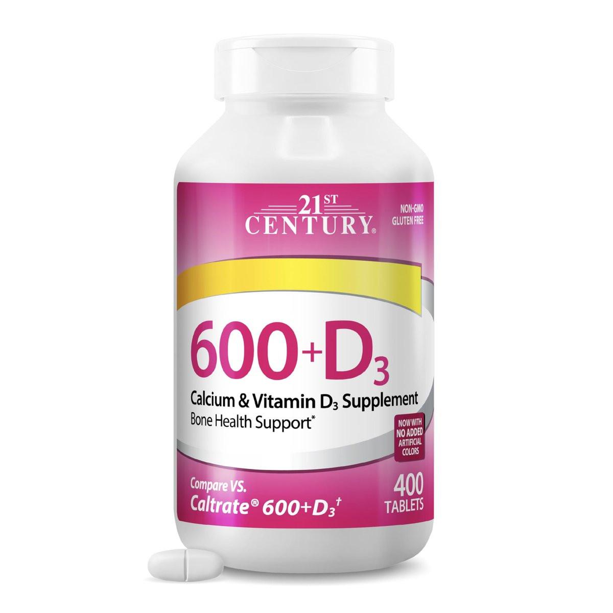21st Century Calcium Plus D Supplement Tablet, 600 mg, 400 Count - görsel 1