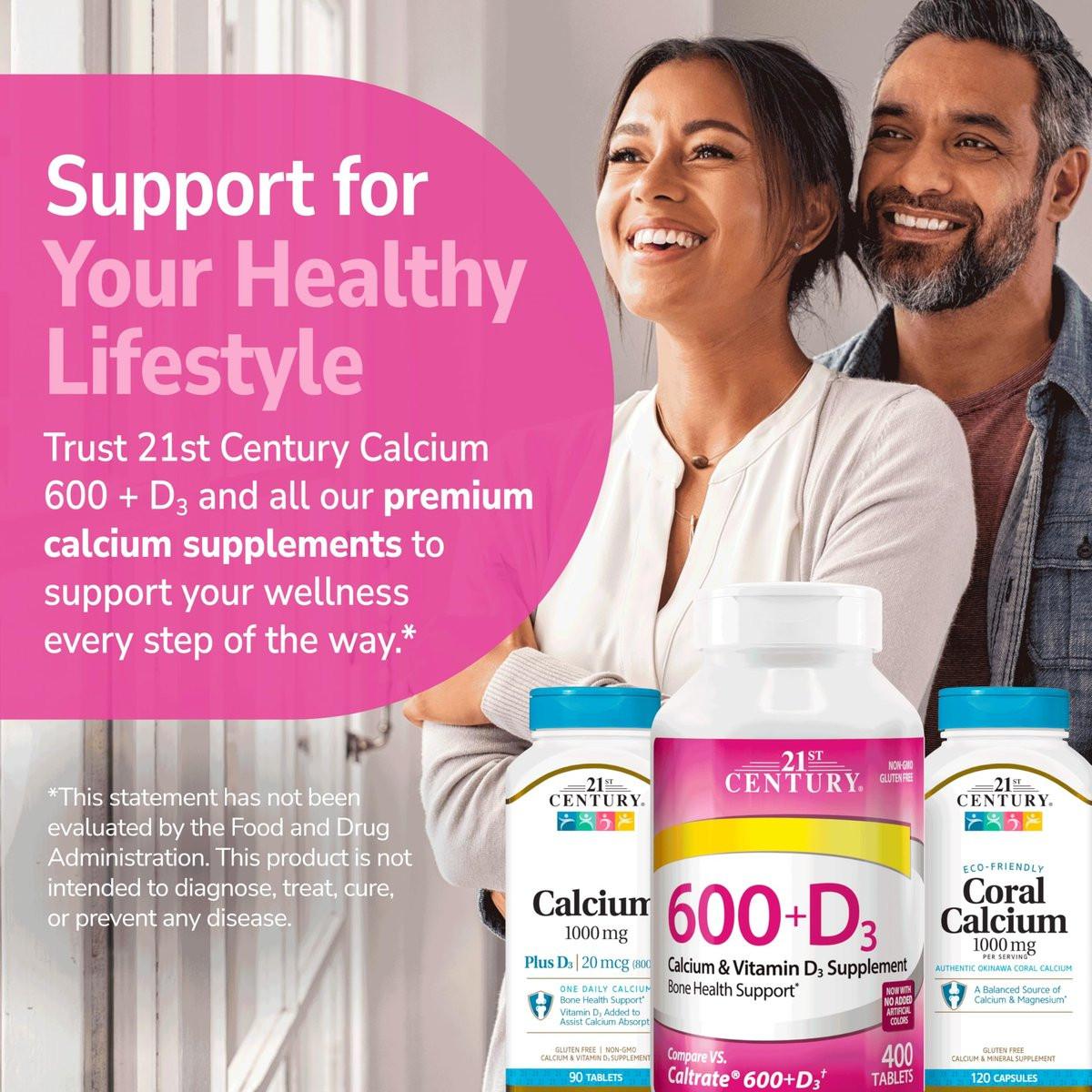 21st Century Calcium Plus D Supplement Tablet, 600 mg, 400 Count - görsel 15