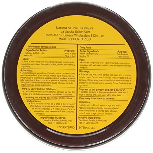 Manteca De Ubre La Vaquita 3.17 Oz. Topical Analgesic - görsel 4