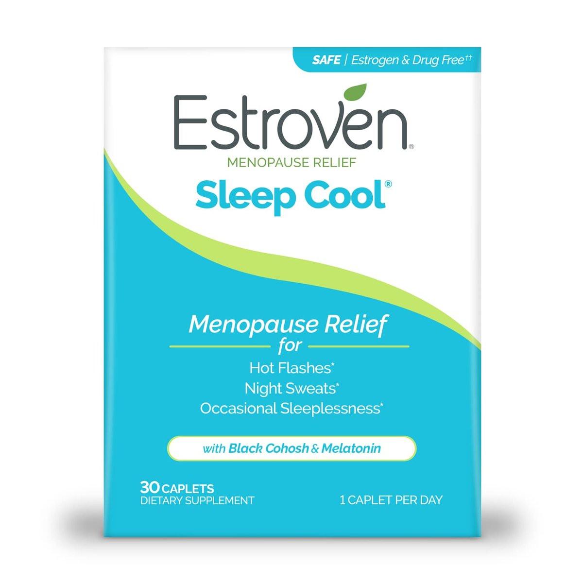 Estroven Sleep Cool for Menopause Relief, 30 Ct, Sleep Support Supplement With Clinically Proven Ingredients to Relieve Menopause Symptoms plus Night Sweats & Hot Flash Relief, Drug-Free & Gluten-Free - görsel 3