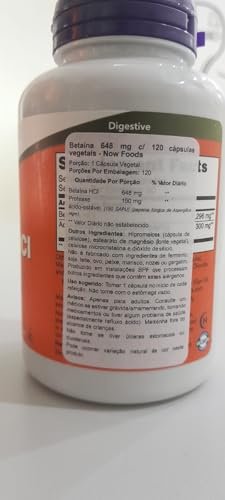 NOW Foods Betaine HCl 648 mg with Pepsin 150 mg, 120 Capsules (Pack of 2) - görsel 1