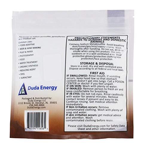 Duda Energy meta01 Sodium Metabisulfite Food Grade/Photo Grade 98.6+% Purity White Granular Solid Crystals, 1 lb. - görsel 3