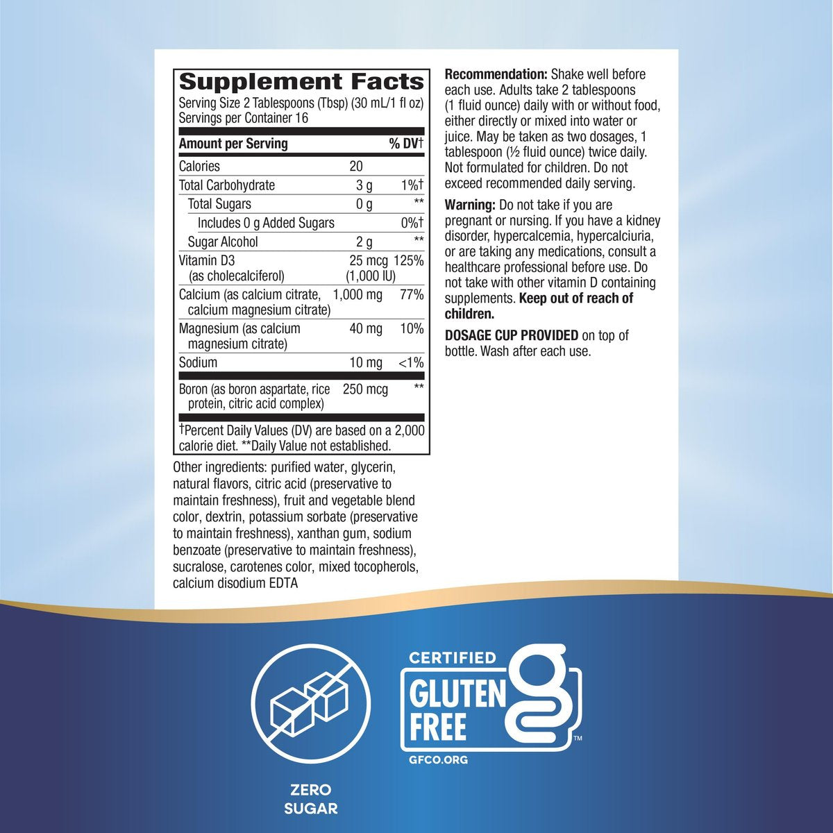 Nature's Way Calcium & Vitamin D3 with Magnesium Liquid Supplement, Calcium & Vitamin D Supplement, Supports Bone Health*, Fast-Absorbing Liquid, Gluten Free, Citrus Flavored, 16 Fl Oz (Pkg May Vary) - görsel 9