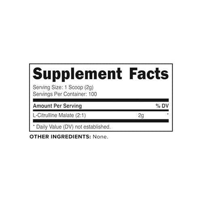 PrimaForce L-Citrulline Malate Powder, Unflavored Pre Workout Supplement, 200 Grams - Boosts Energy, Aids Recovery, Enhances Strength Performance – Vegan, Non-GMO